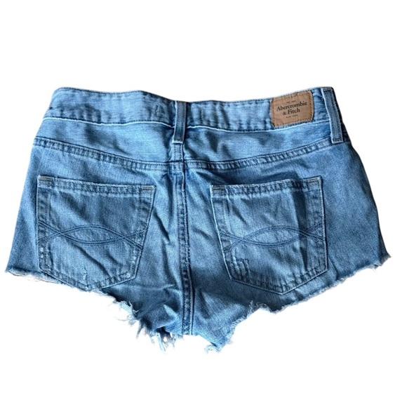 Vtg Abercrombie & Fitch Women's Button Fly Shorts Distressed Raw Hem Y2K - Picture 4 of 8